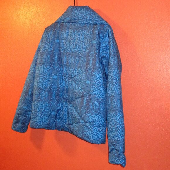 Patagonia Nano Puffer Woman Large Blue Black Full Zip Pockets Warm Outdoor Coat - Picture 8 of 10